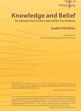 现货 英文原版 Knowledge and Belief - An Introduction to the Logic of the Two Notions (Texts in… 9781904987086