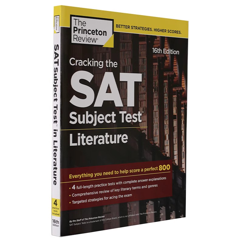 Cracking the SAT Subject Test in Literature, 16th Edition 英文原版 美国学术能力评估测验 文学学科试题解析 进口教材辅导