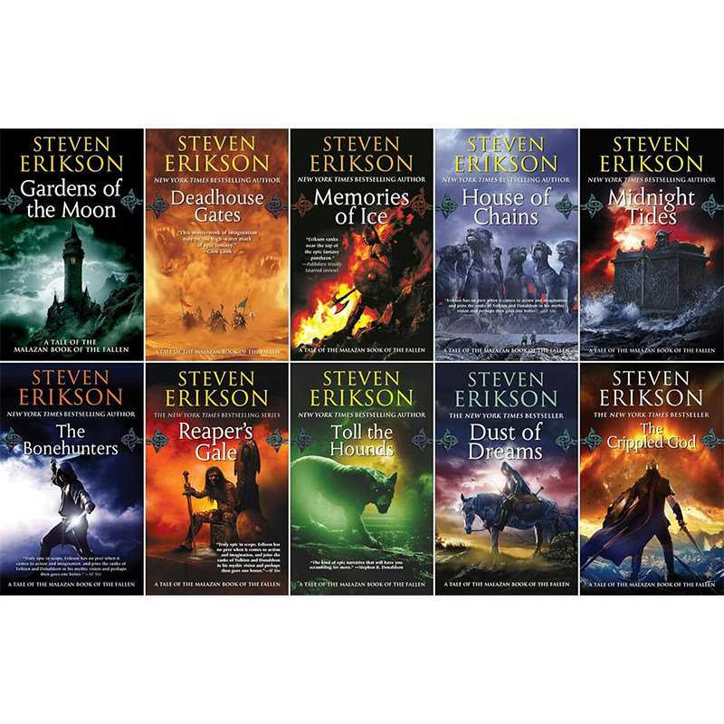 预订  英文原版 玛拉兹英灵录10册套装 Malazan Book of the Fallen Series 10 Books Set