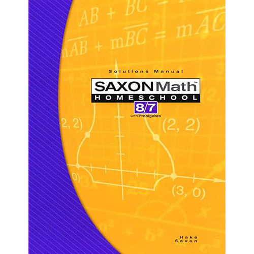 预订英文原版Saxon Math 8/7 with Prealgebra:Solutions Manual 9781591413288