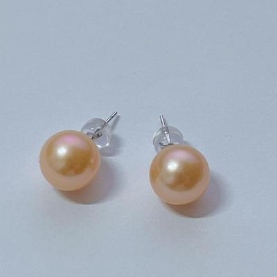 Audrey PearlS925银淡水珍珠耳饰10-11mm V201-D632