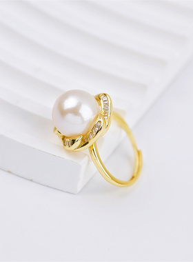 Audrey PearlS925银淡水珍珠戒指12mm V201-H344