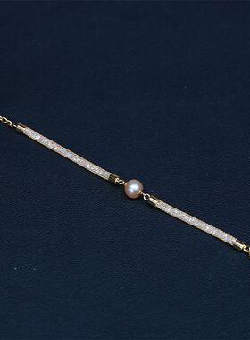 Audrey PearlS925银淡水珍珠手链9-10mm V201-Z306