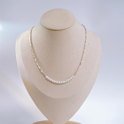 Audrey PearlS925银淡水珍珠项链3.5-4.5mm V201-S923