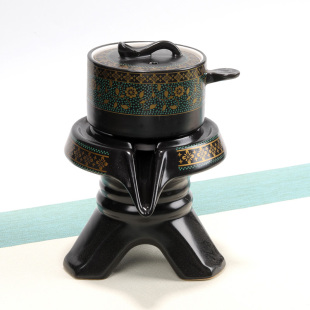陶瓷家用防烫旋转自动过滤功夫茶杯泡茶壶盖茶海 懒人石磨茶具套装
