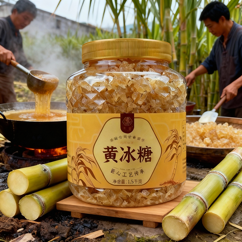 正宗黄冰糖块云南老冰糖碎小颗粒手工多晶糖泡酒黄冰糖块