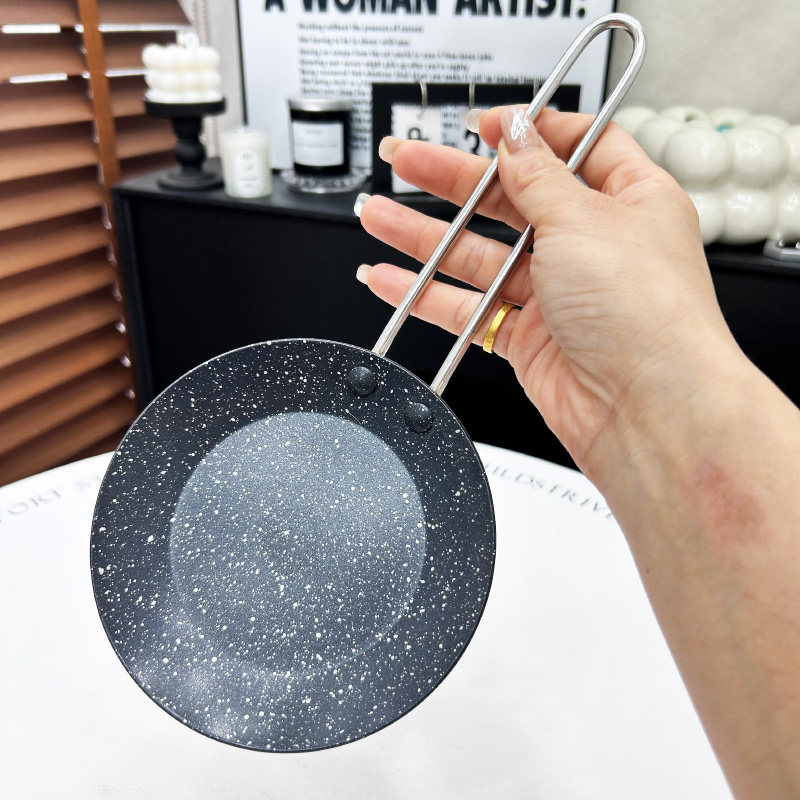 304不锈钢迷你小煎锅户外平底铁锅煎蛋锅蛋饺锅小号不粘锅热油锅