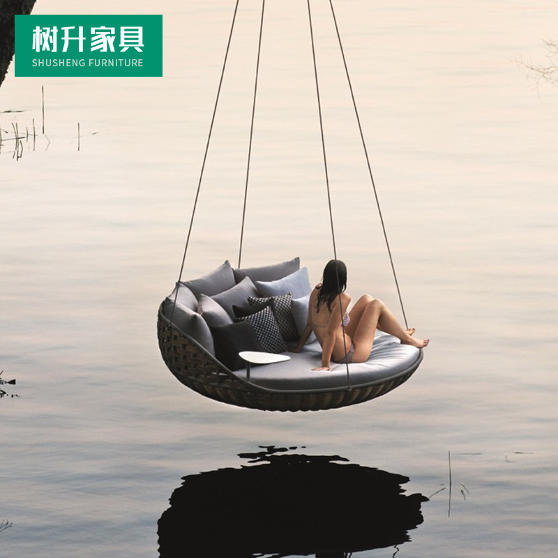 户外休闲藤编吊床吊椅秋千摇篮沙发阳台庭院别墅懒人单人双人鸟巢