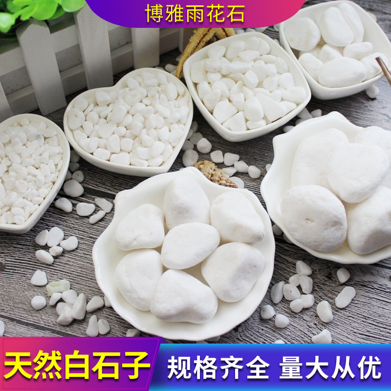 白石子批发雪花白天然白色鹅卵石石头南京雨花石园林园艺造景装饰