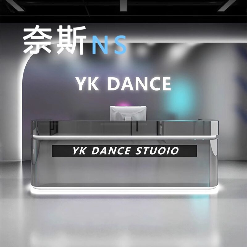 轻奢不锈钢服装店收银台理发店铺高级吧台美容院美发店前台接待台