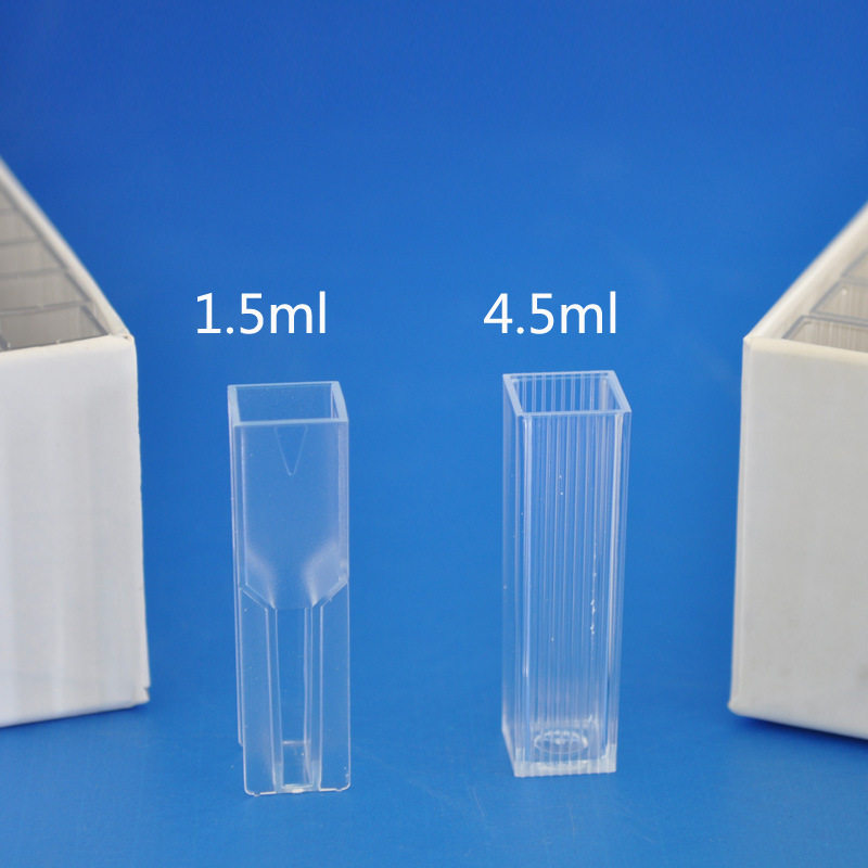 比色皿1.5ml 微量比色杯 4.5ml一次性塑料比色皿两光窗 聚苯乙烯