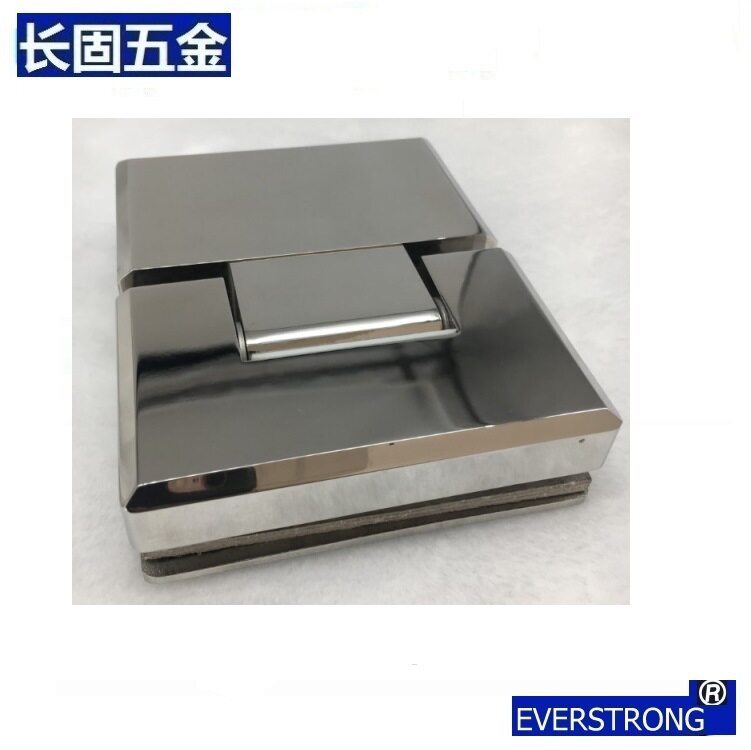 长固180度单边外开免开缺口浴室夹 开圆孔玻璃门合页铰链