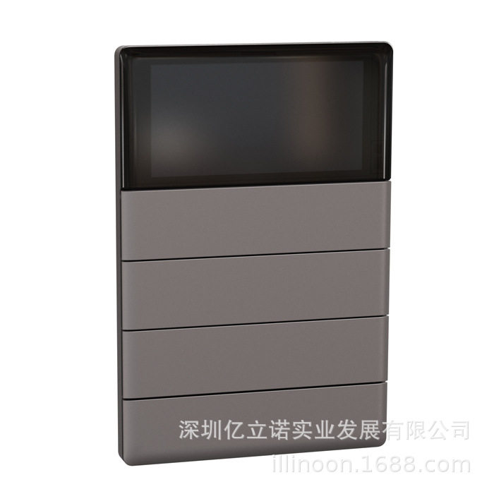 KNX莫顿智能温控开关NP16214_01SL珍铂系列8键温控面板-烟云灰