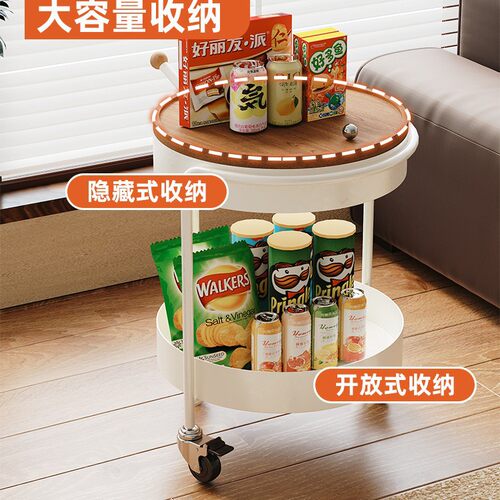 中古ktv小推车置物架客厅边几可移动小茶几沙发边桌推车铁艺双层