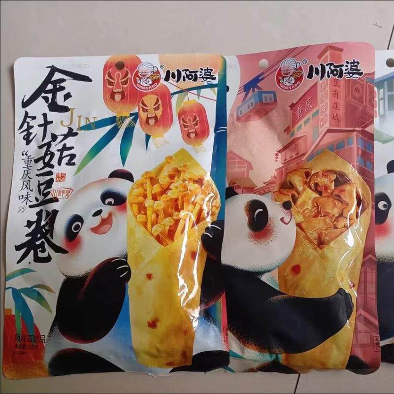 川阿婆金针菇豆卷海带豆卷脆笋豆卷多口味夹心豆卷解馋休闲零食