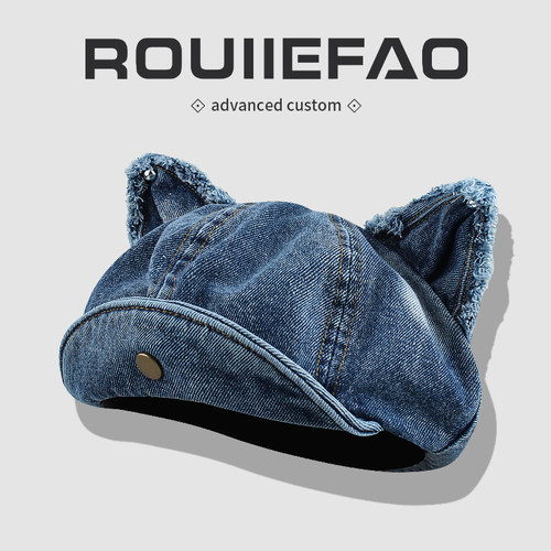 ROUIIEFAO八角帽可爱猫耳朵