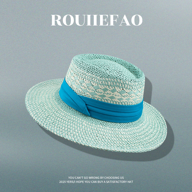 ROUIIEFAO草帽法式英伦风宽檐