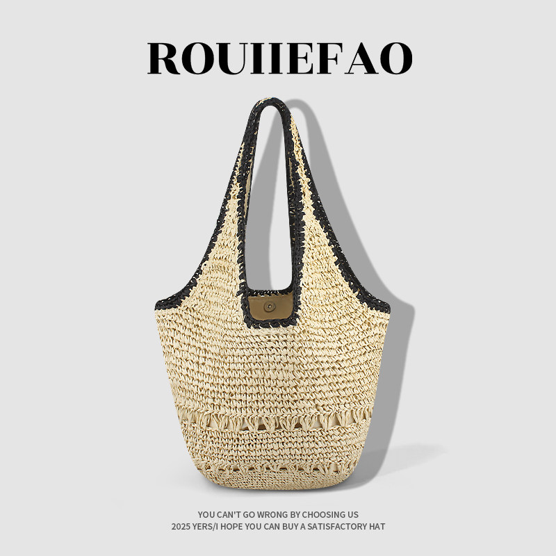 ROUIIEFAO单肩包手工编织百搭图片