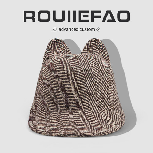 ROUIIEFAO马术帽可爱猫耳朵
