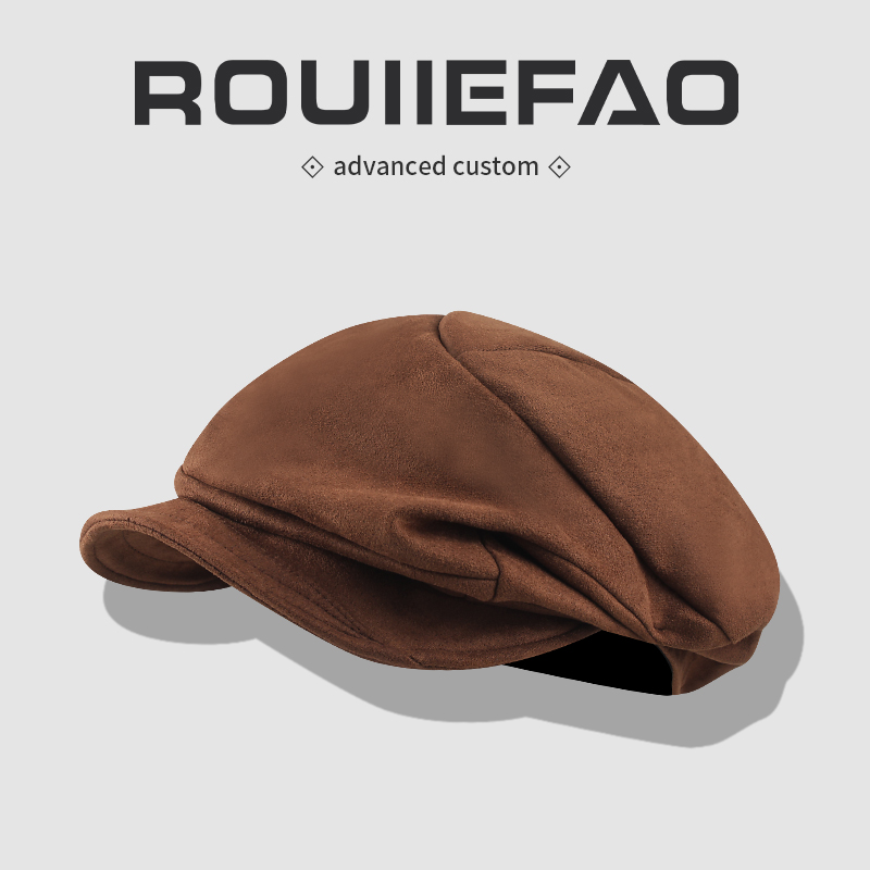 ROUIIEFAO报童帽褶皱设计百搭