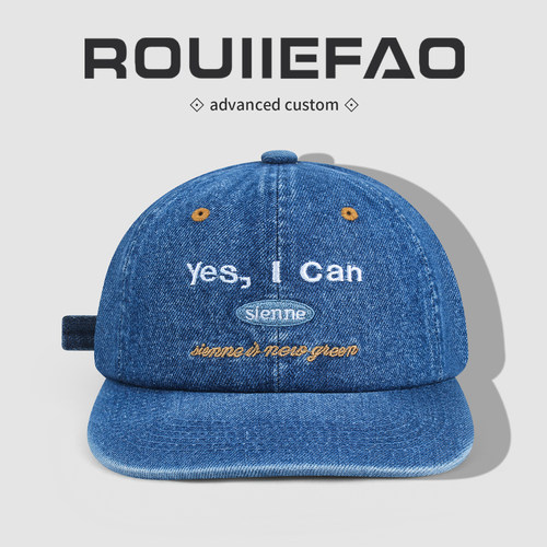 ROUIIEFAO平檐帽水洗牛仔情侣