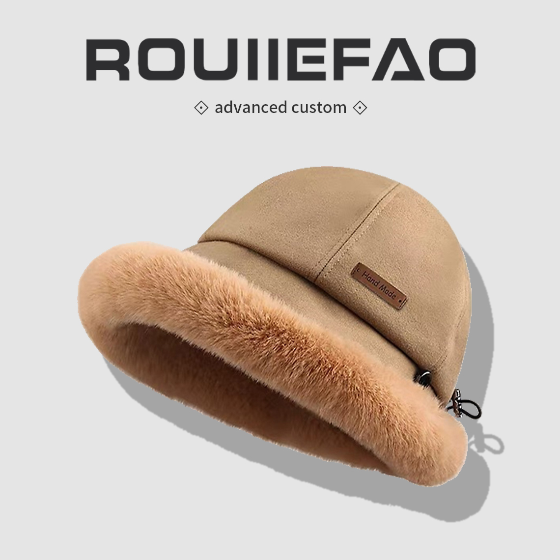 ROUIIEFAO渔夫帽防风防寒加绒