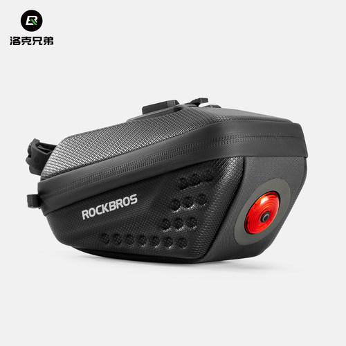 洛克兄弟内嵌式便携带灯骑行尾包