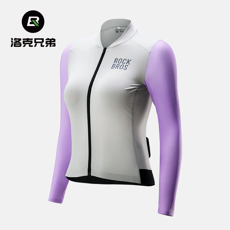 洛克兄弟骑行服女款长袖上衣山地公路车运动自行车服透气轻薄夏季