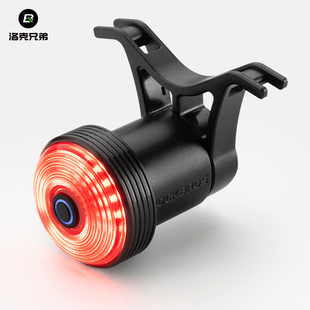 洛克兄弟山地公路自行车尾灯夜骑刹车感应儿童照明灯骑行装 备配件