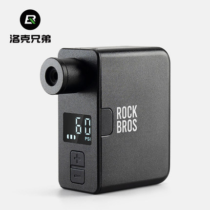 洛克兄弟高压充气泵便携式山地公路自行车美法嘴迷你电动车打气筒