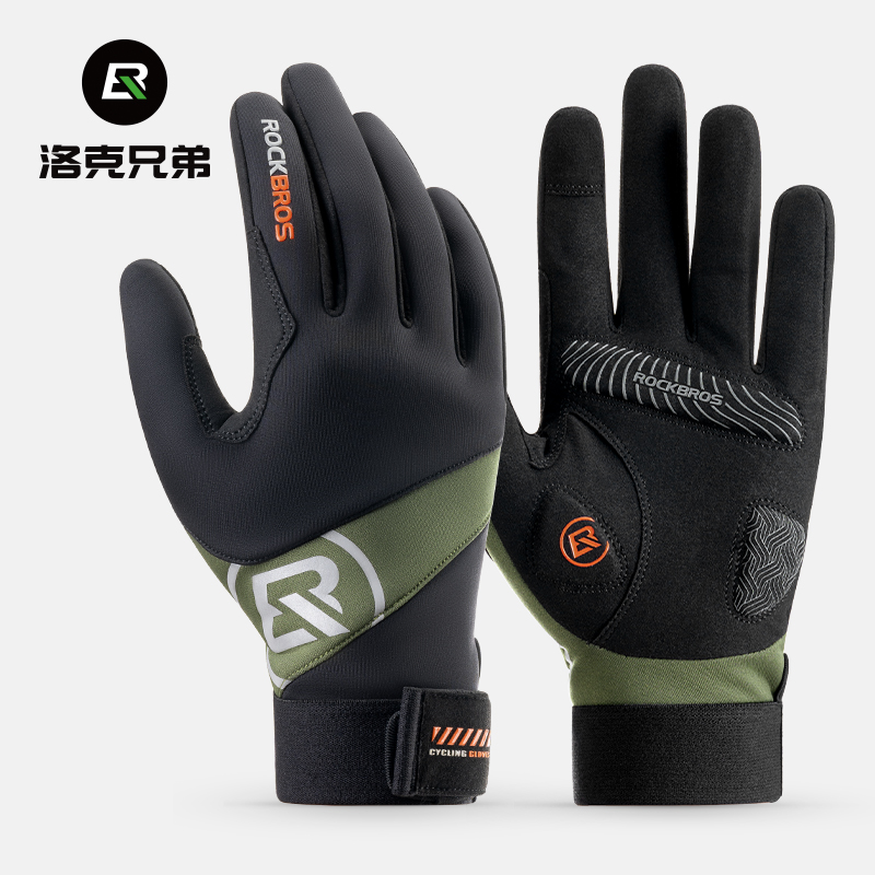洛克兄弟骑行手套春秋防震