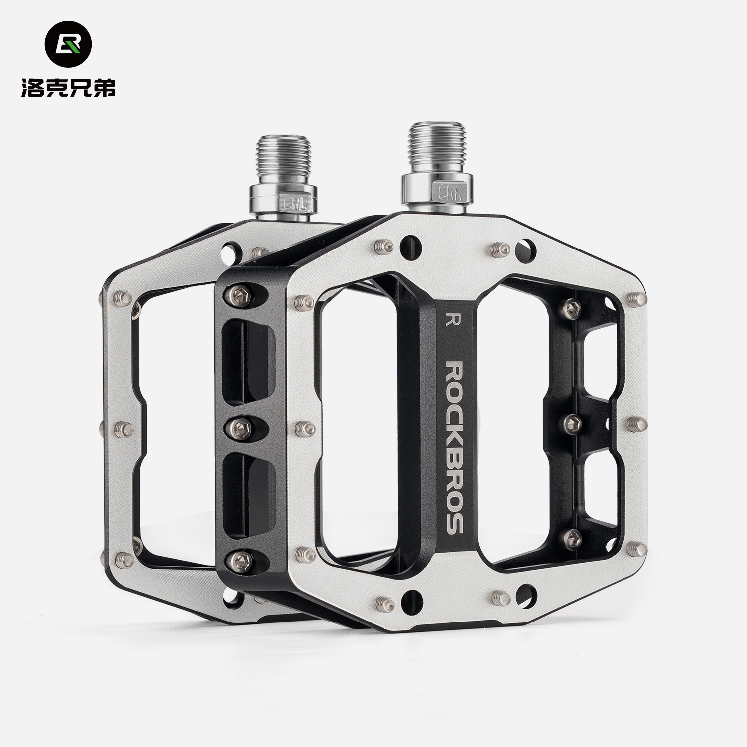 洛克兄弟自行车脚踏板瓜车山地车铝合金培林DH加宽速降高强度脚蹬