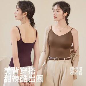 素简衣衣吊带背心女薄款带胸垫免穿文胸一体无钢圈无痕外穿美背女