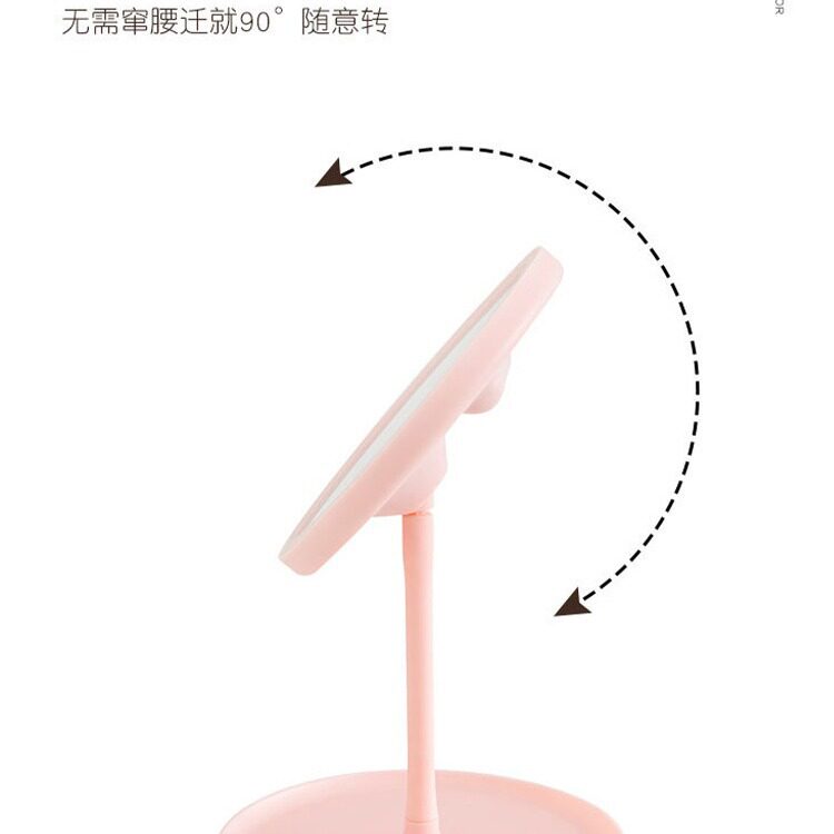 LED化妆镜三色等可调自然光补光镜一键触摸充电款补妆镜梳妆台