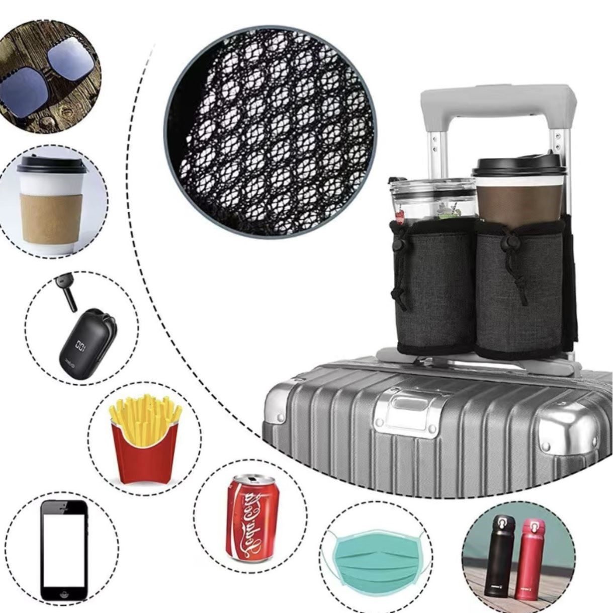 行李箱扶手收纳挂袋拉杆箱外置固定水杯架零食收纳袋旅游,箱包皮具/热销女包/男包,包袋配件,淘宝优惠券,粉丝福利购,淘宝优惠卷