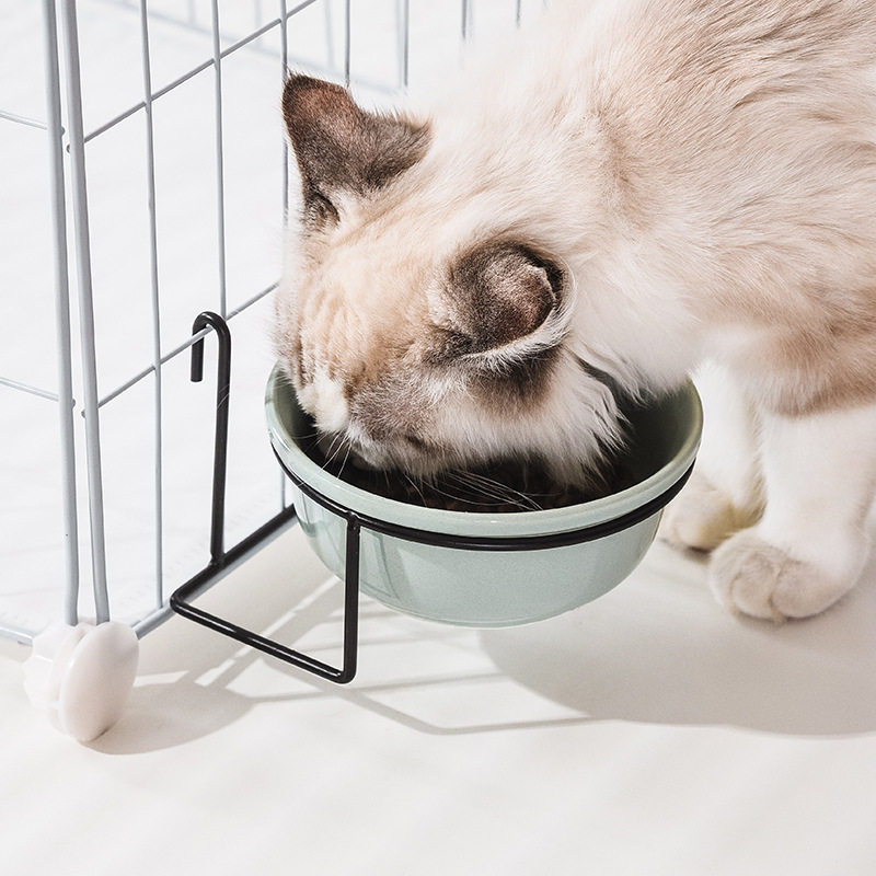 猫碗防打翻猫食盆悬挂式喝水碗陶瓷固定狗盆挂笼宠物碗幼犬幼猫碗