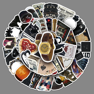 100张亚文化Downtown Girl贴纸暗黑朋克风贴画手机壳滑板装饰素材