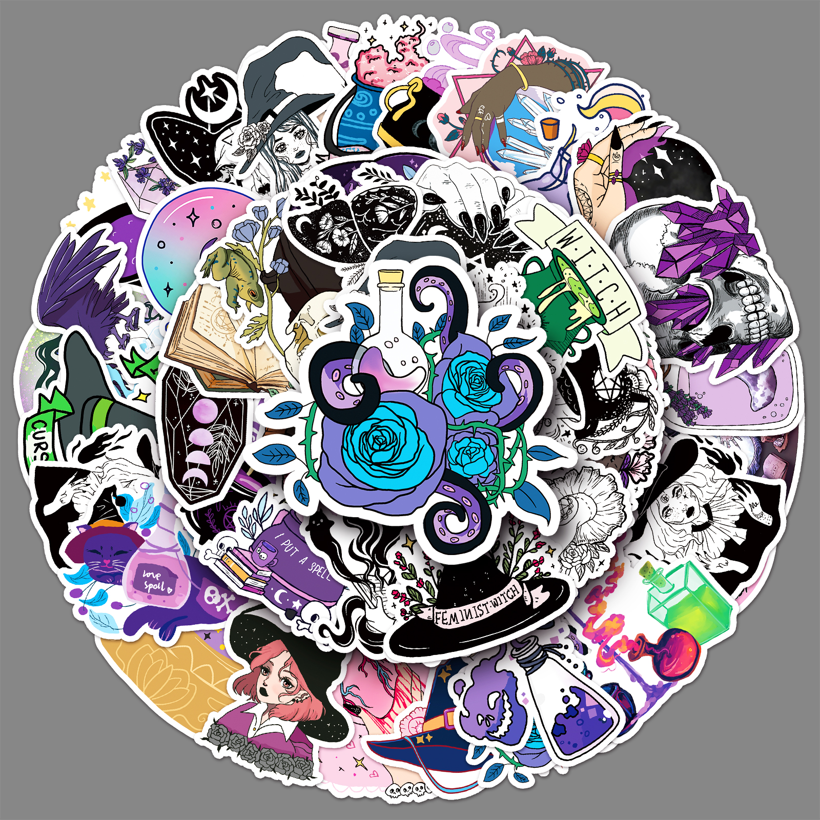 100张女巫贴纸卡通炫酷防水装饰