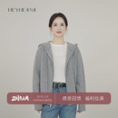 女 2.0高定同源山羊绒绵羊毛戴帽绷缝拉链针织开衫 小禾 玛尼