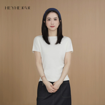 莱赛尔三醋酸蝙蝠袖肌理感T恤衫