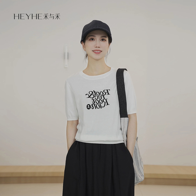 小禾【再生】高定61/3莱赛尔亚麻原创极简字母针织圆领25SS16