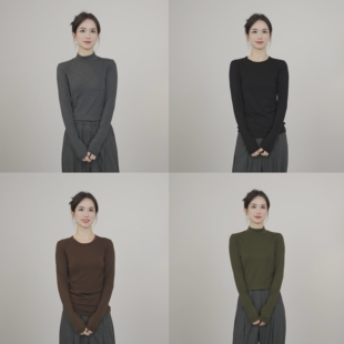 小禾精选【珍珠打底】轻奢山羊绒珍珠亲肤保暖锁温修身圆领打底衫