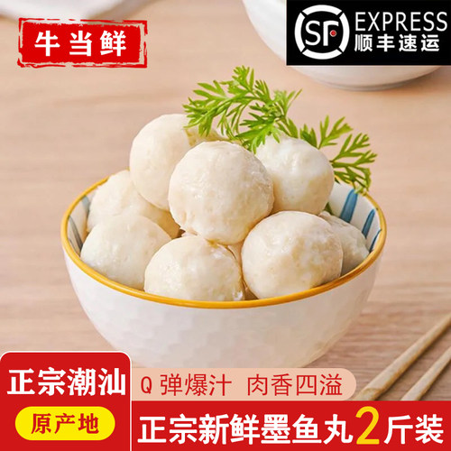 正宗潮汕墨鱼丸【顺丰冷链包邮】