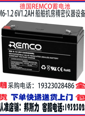 德国REMCO蓄电池RM6-1.2 4.5 7.2 10 12 6V 船舶机房精密仪器设备