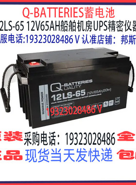 Q-BATTERIES蓄电池12LS-65 12V65AH免维护 船舶机房UPS消防应急