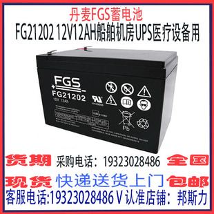 丹麦FGS蓄电池FG21202 船舶机房UPS通信医疗设备 12V12AH免维护
