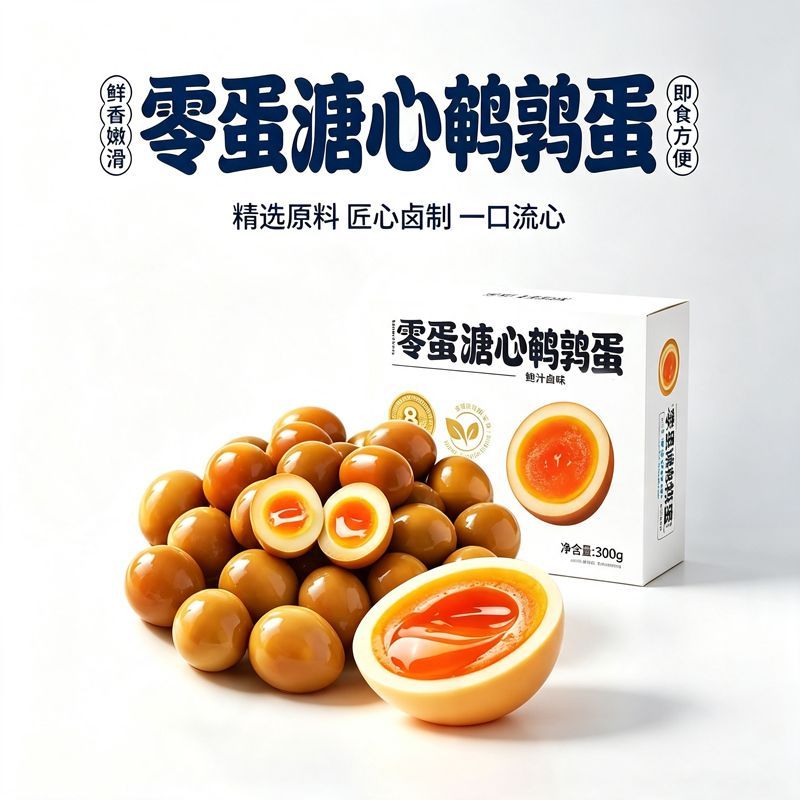 零蛋溏心蛋鹌鹑蛋300g日式风味即食卤蛋早餐卤味独立包装零食小吃