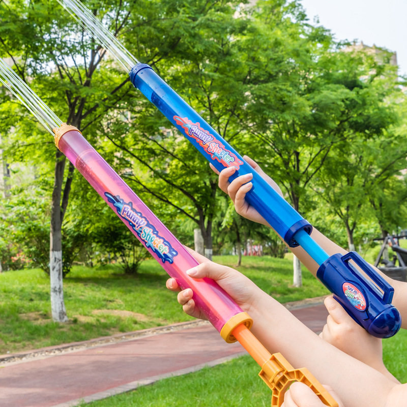 儿童玩具抽拉式水枪多孔水炮 漂流戏水泳池沙滩玩具 儿童水枪