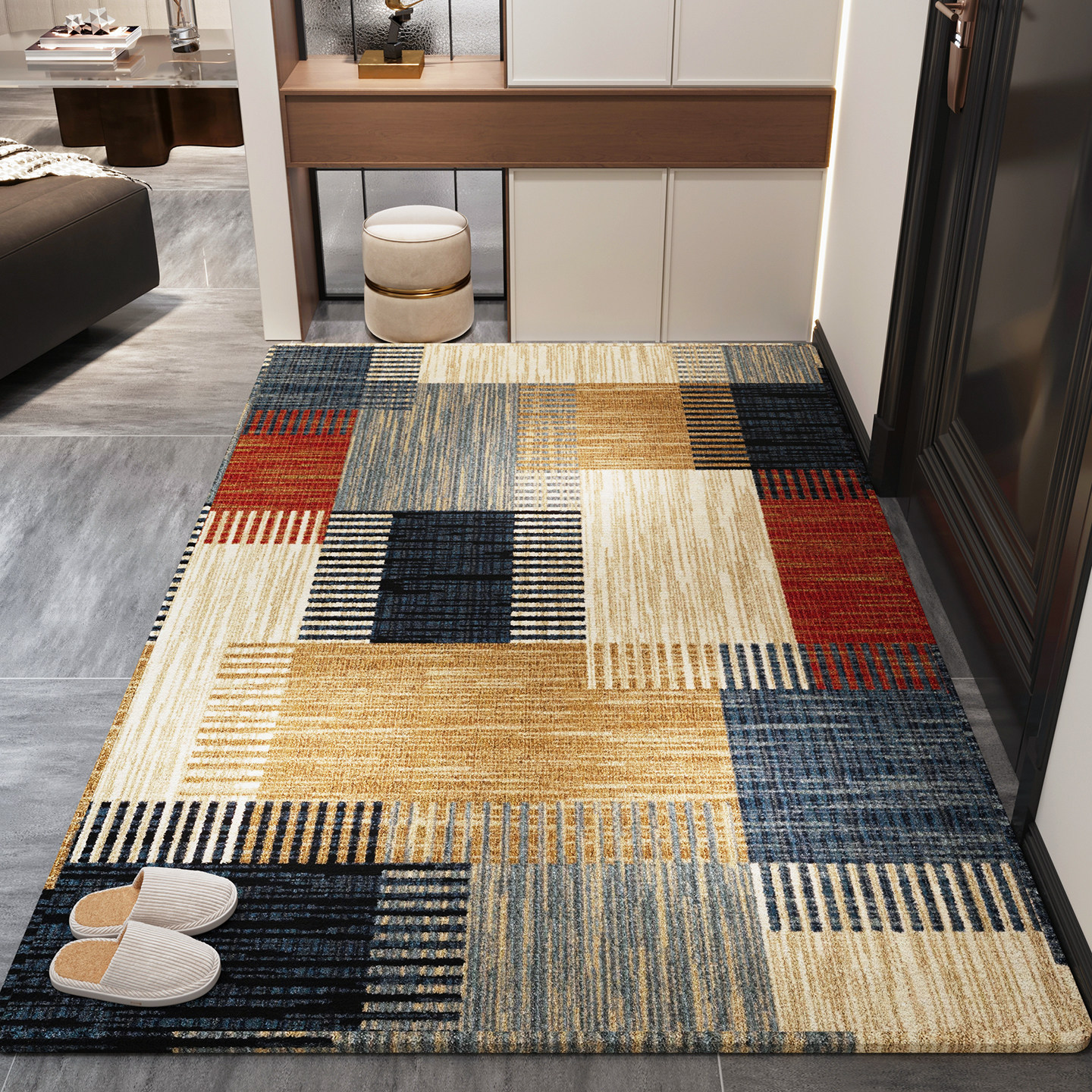 入户门地垫轻奢风玄关地毯耐脏可裁剪进门垫大门口脚垫家用防滑垫,居家布艺,入户地垫,淘宝优惠券,粉丝福利购,淘宝优惠卷