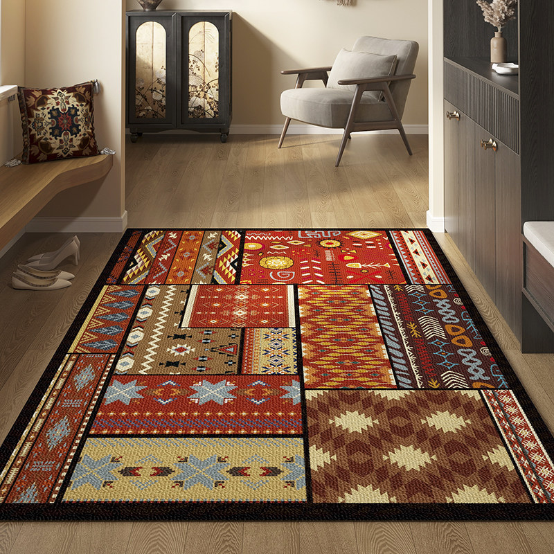 民族风比利时绒入户门玄关地毯高级感美式耐脏别墅门垫进门口脚垫,居家布艺,入户地垫,淘宝优惠券,粉丝福利购,淘宝优惠卷